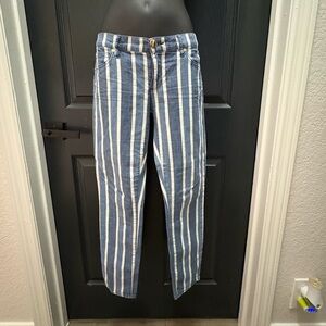 Juicy Couture Striped Blue and White Women's Skinny Jeans